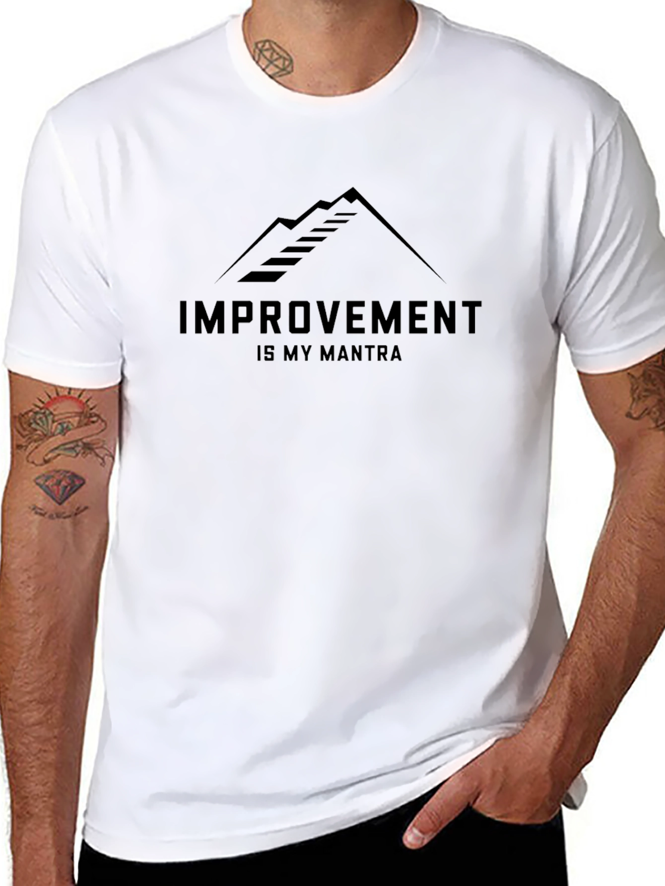 Improvement is My Mantra Black T-Shirt