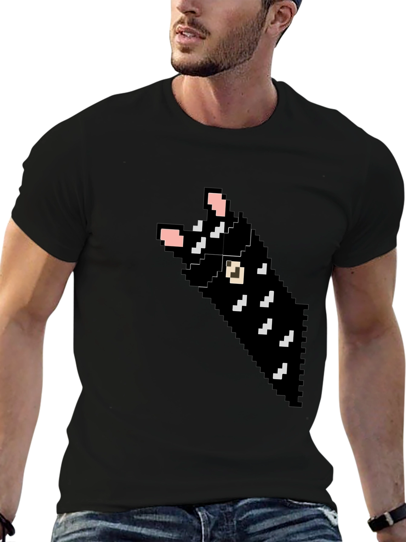 Pixel Cat T-Shirt - Black
