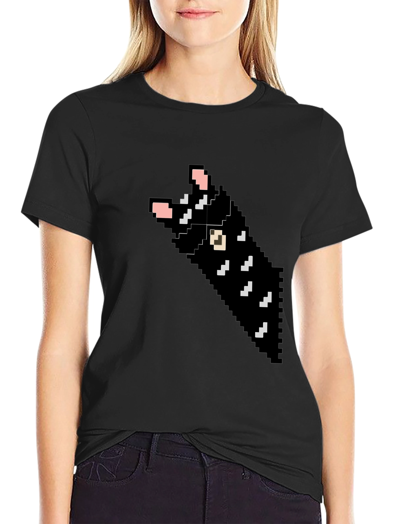 Pixel Cat T-Shirt - Black