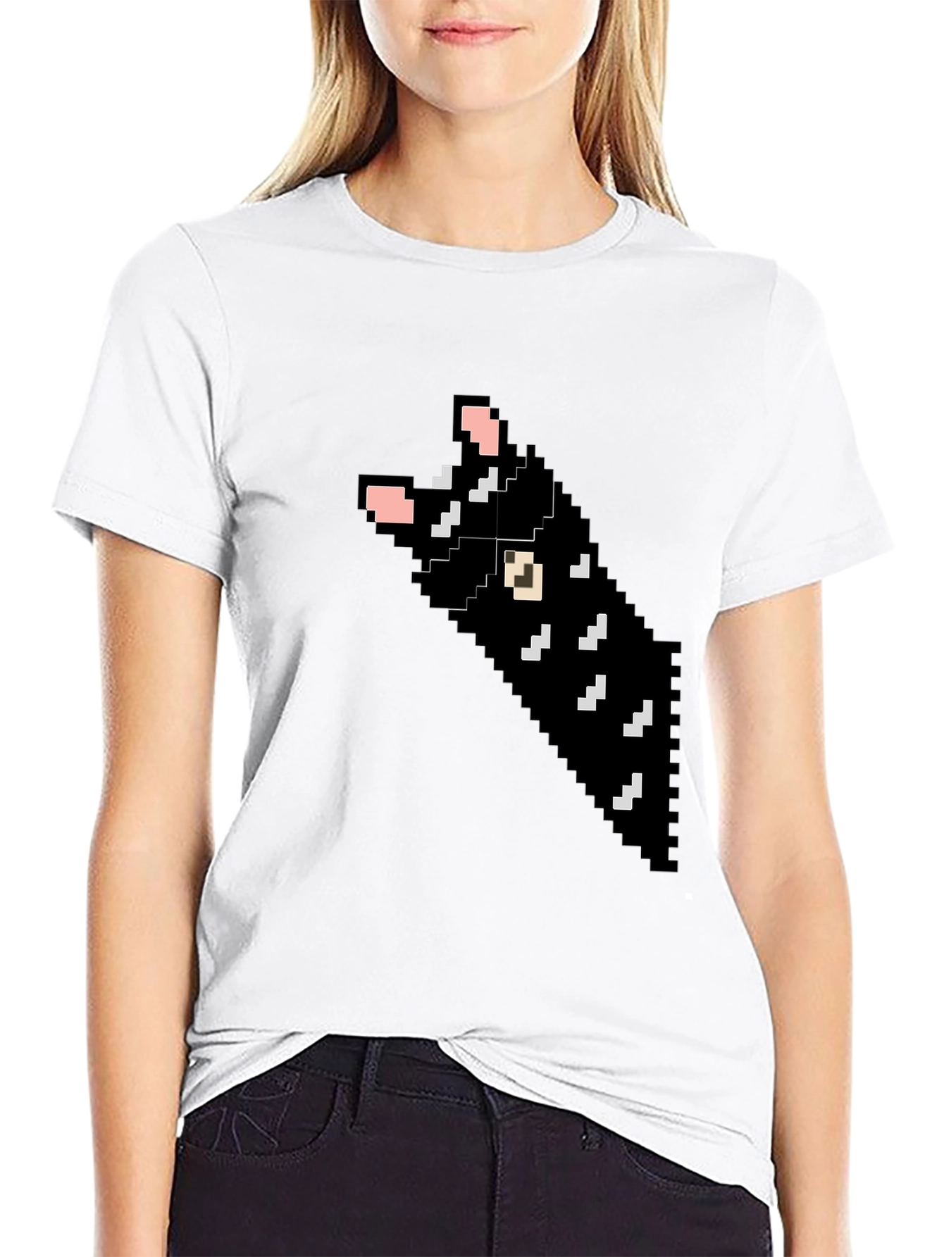 Pixel Cat T-Shirt - Black