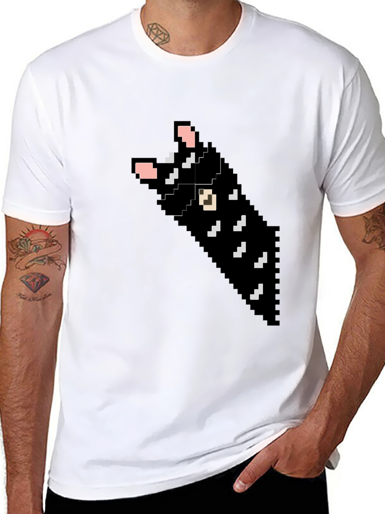 Pixel Cat T-Shirt - Black