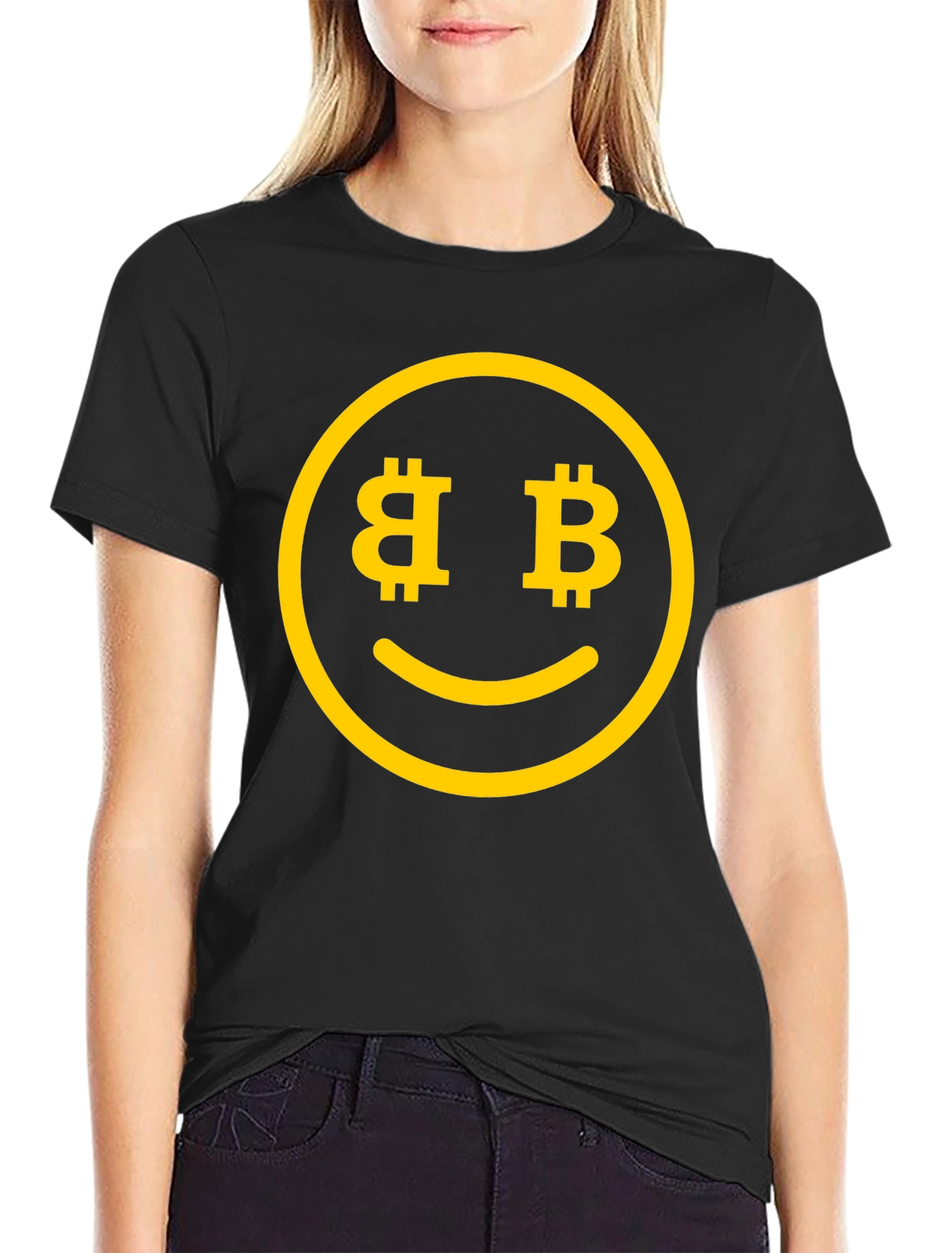 Bitcoin Smiley Face T-Shirt - Crypto Currency Tee