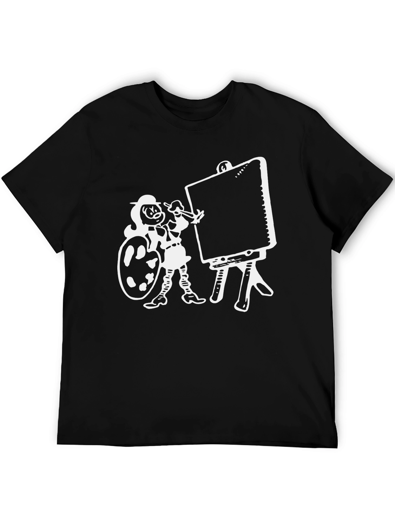 Artist Cartoon Graphic Tee - Black