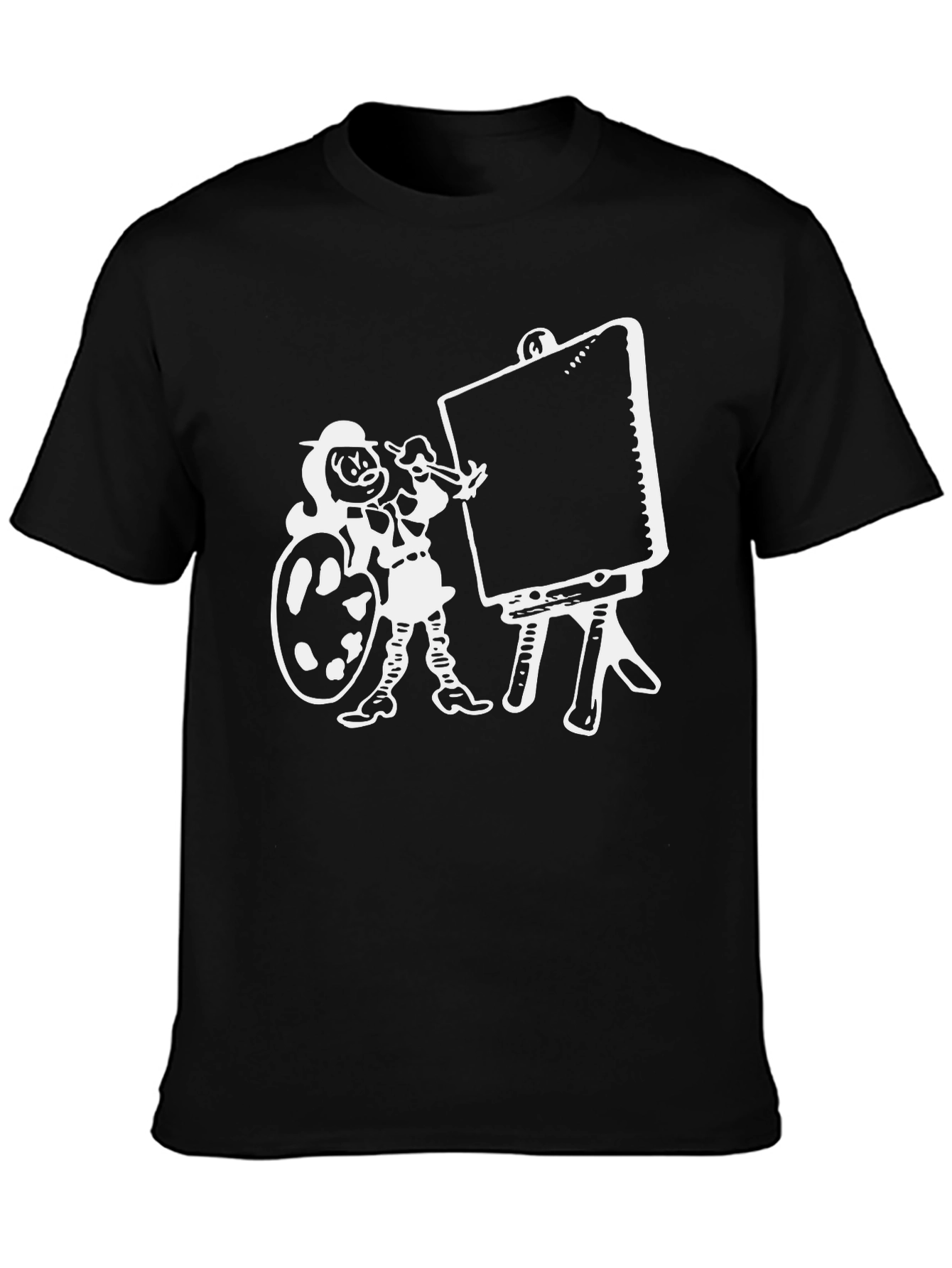 Artist Cartoon Graphic Tee - Black