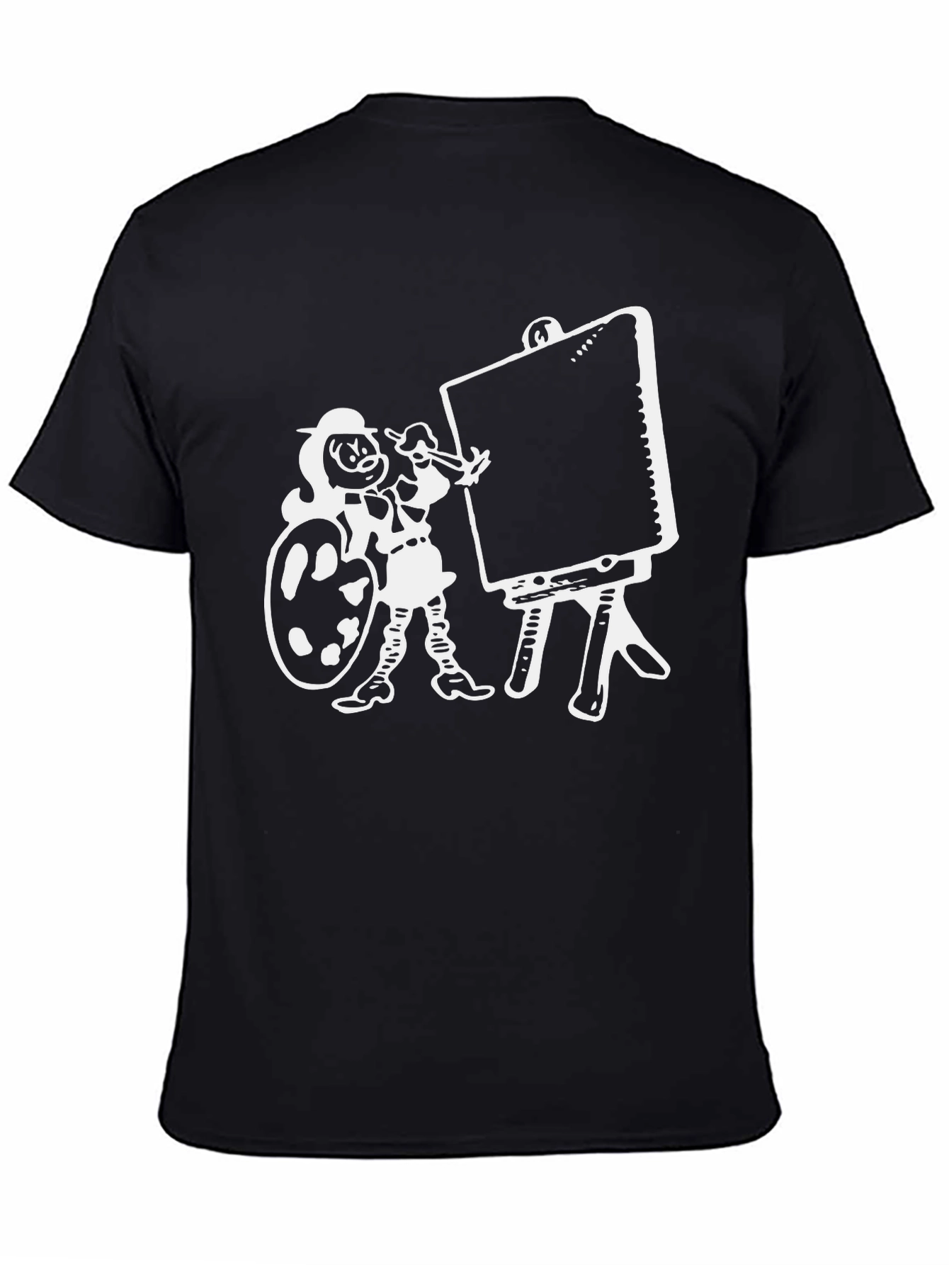 Artist Cartoon Graphic Tee - Black