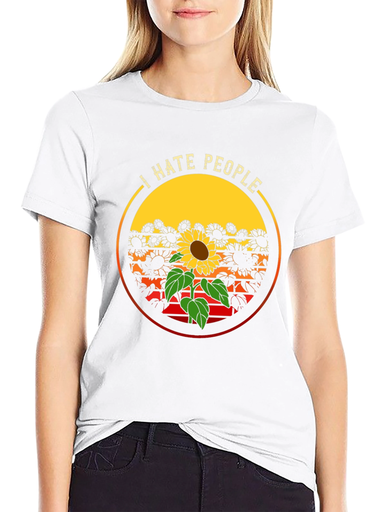 I Hate People Sunflower Graphic Tee
