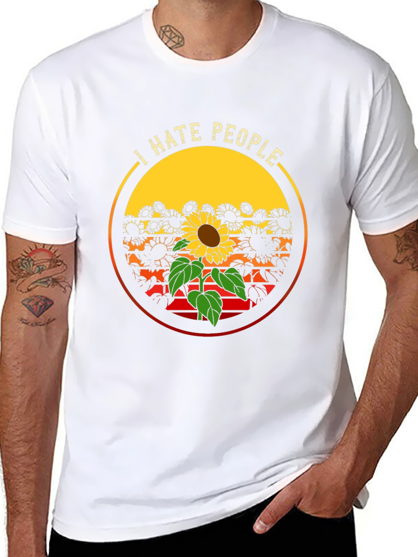I Hate People Sunflower Graphic Tee