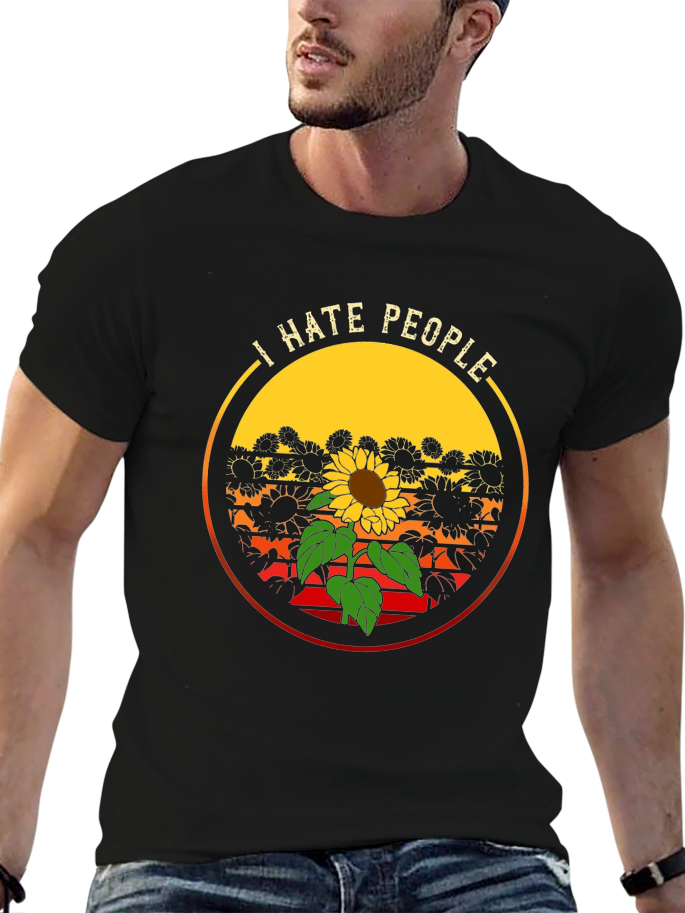 I Hate People Sunflower Graphic Tee