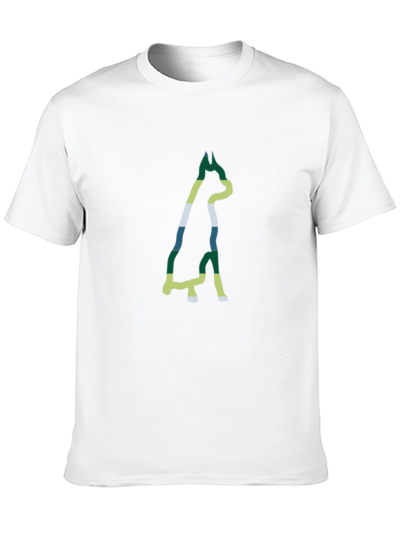 Dog Outline Graphic Print Black T-Shirt