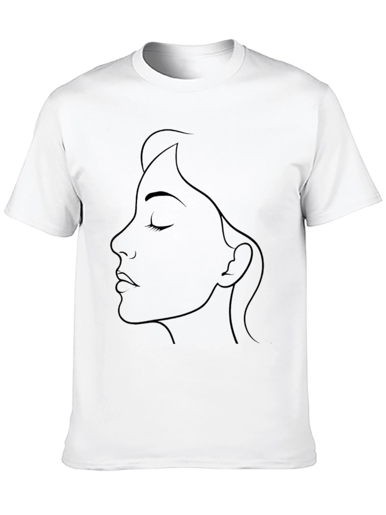 Minimalist Woman Portrait Black T-Shirt