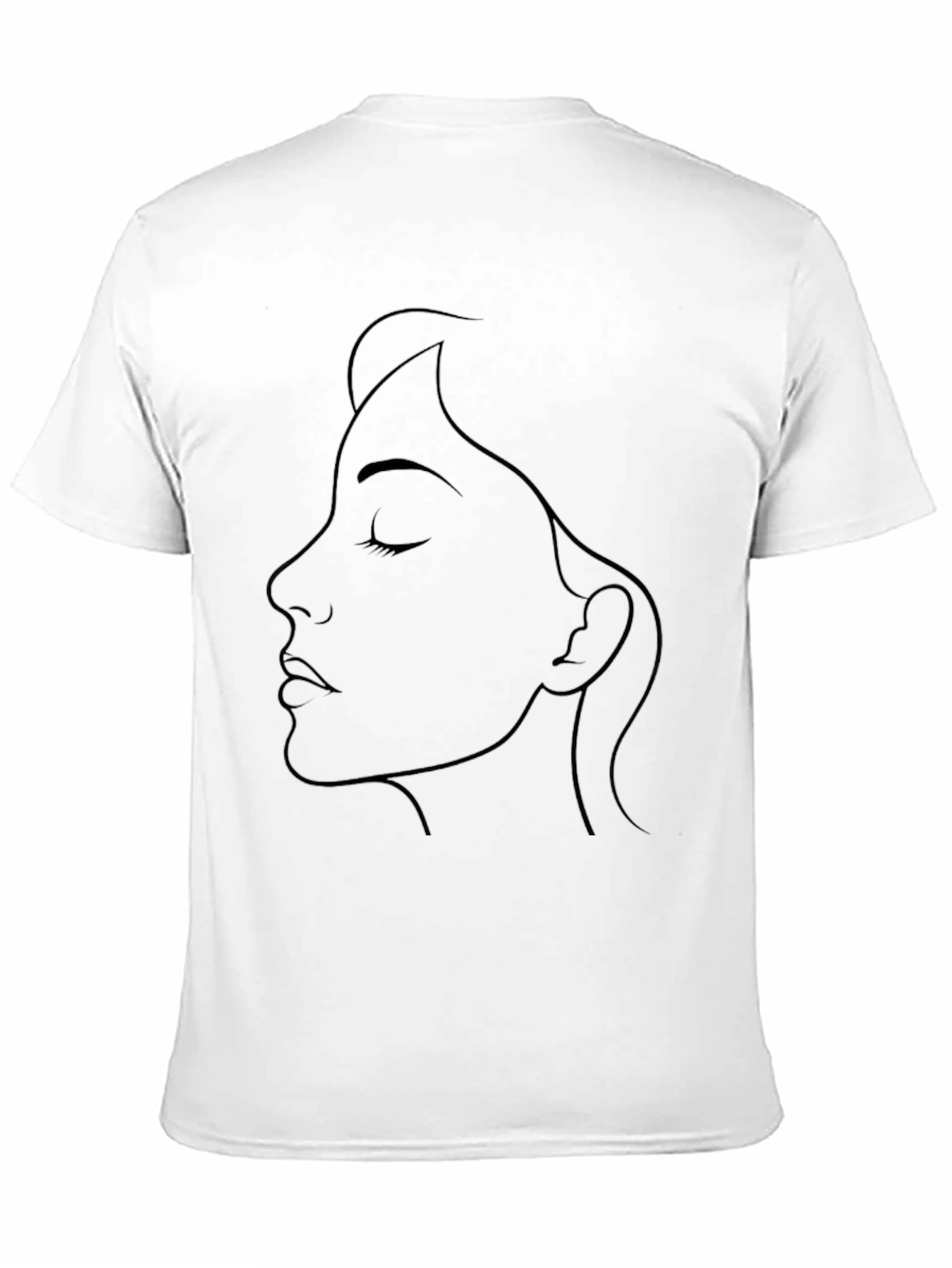 Minimalist Woman Portrait Black T-Shirt