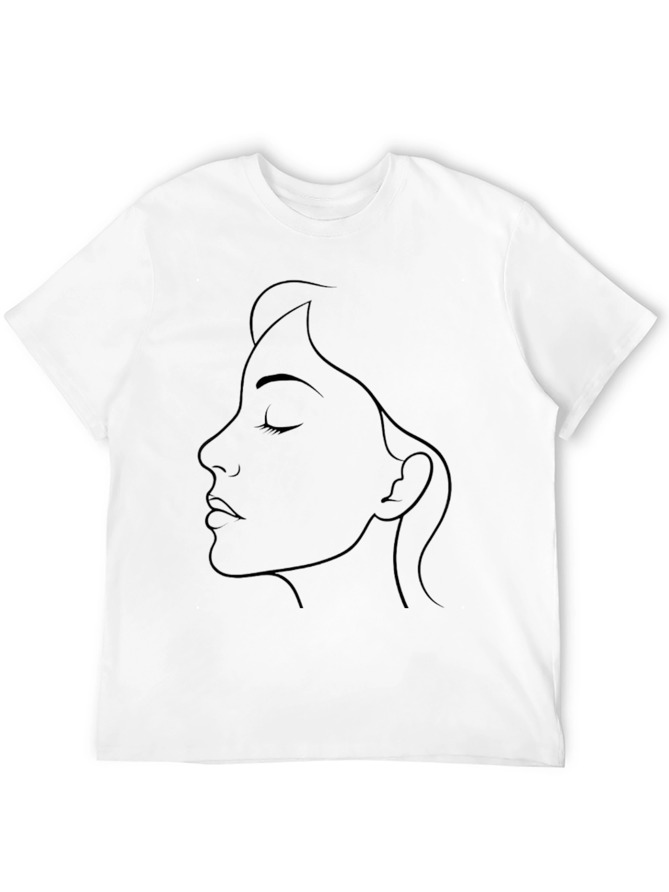 Minimalist Woman Portrait Black T-Shirt