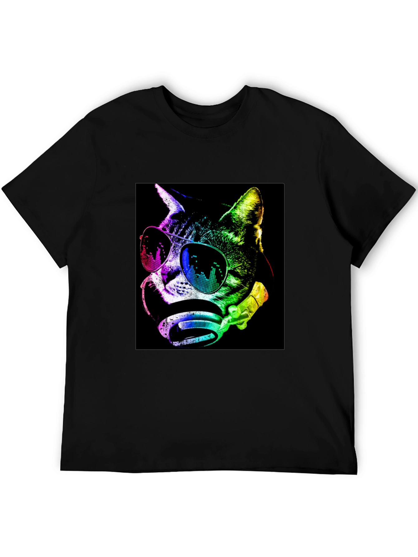 Cool Cat Graphic Tee - Trendy Black T-Shirt