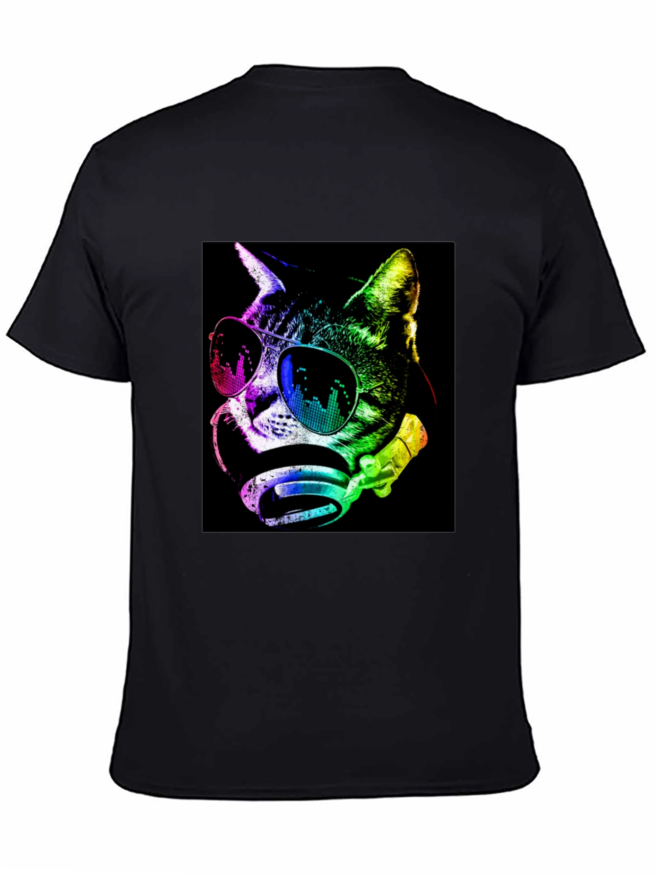 Cool Cat Graphic Tee - Trendy Black T-Shirt