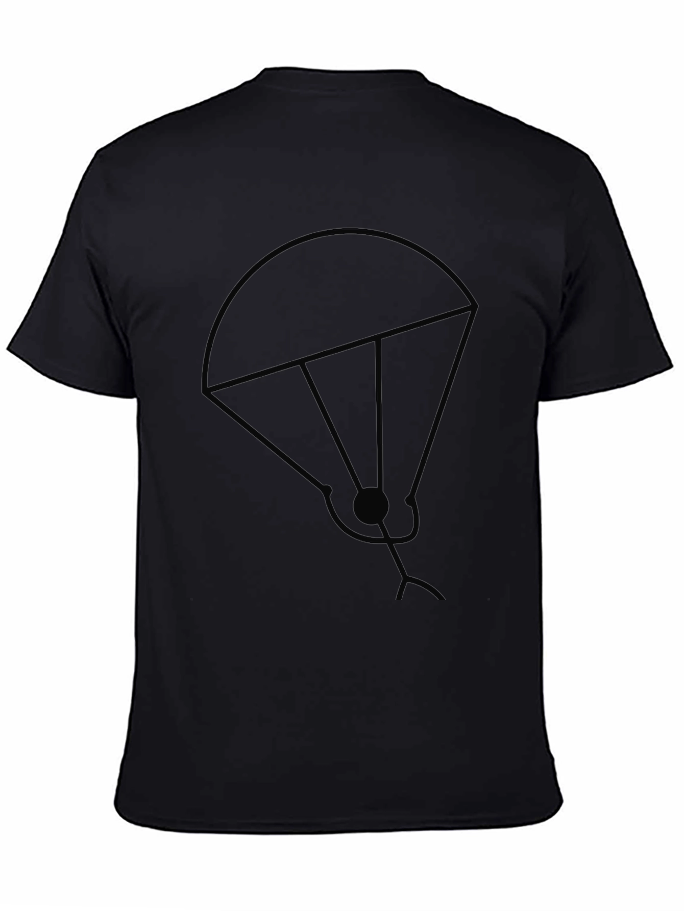 Black Parachute Graphic Tee - Skydiving Shirt