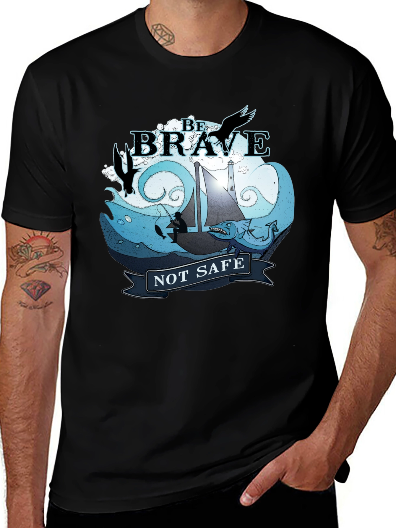 Be Brave Graphic T-Shirt - Black