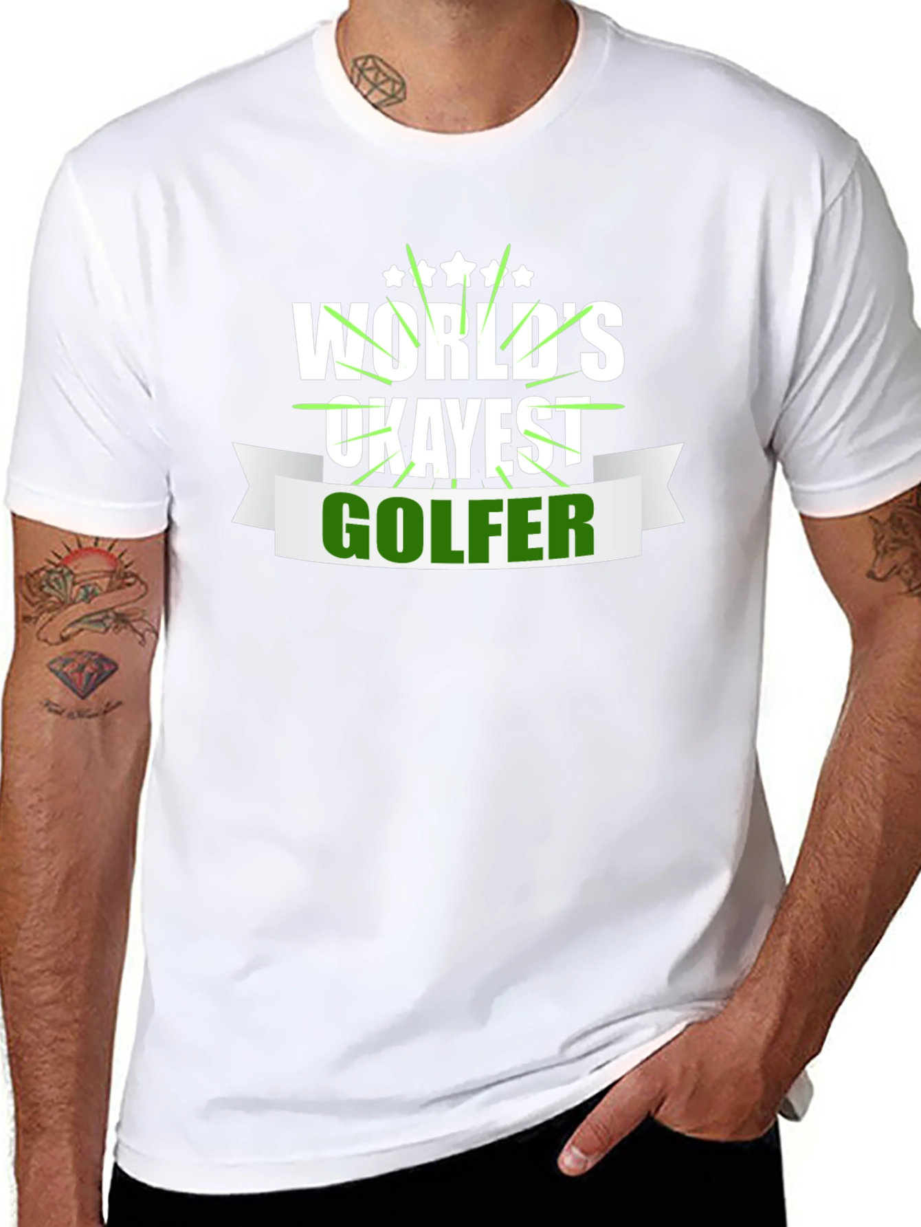 Worlds Okayest Golfer T-Shirt Funny Golf Tee