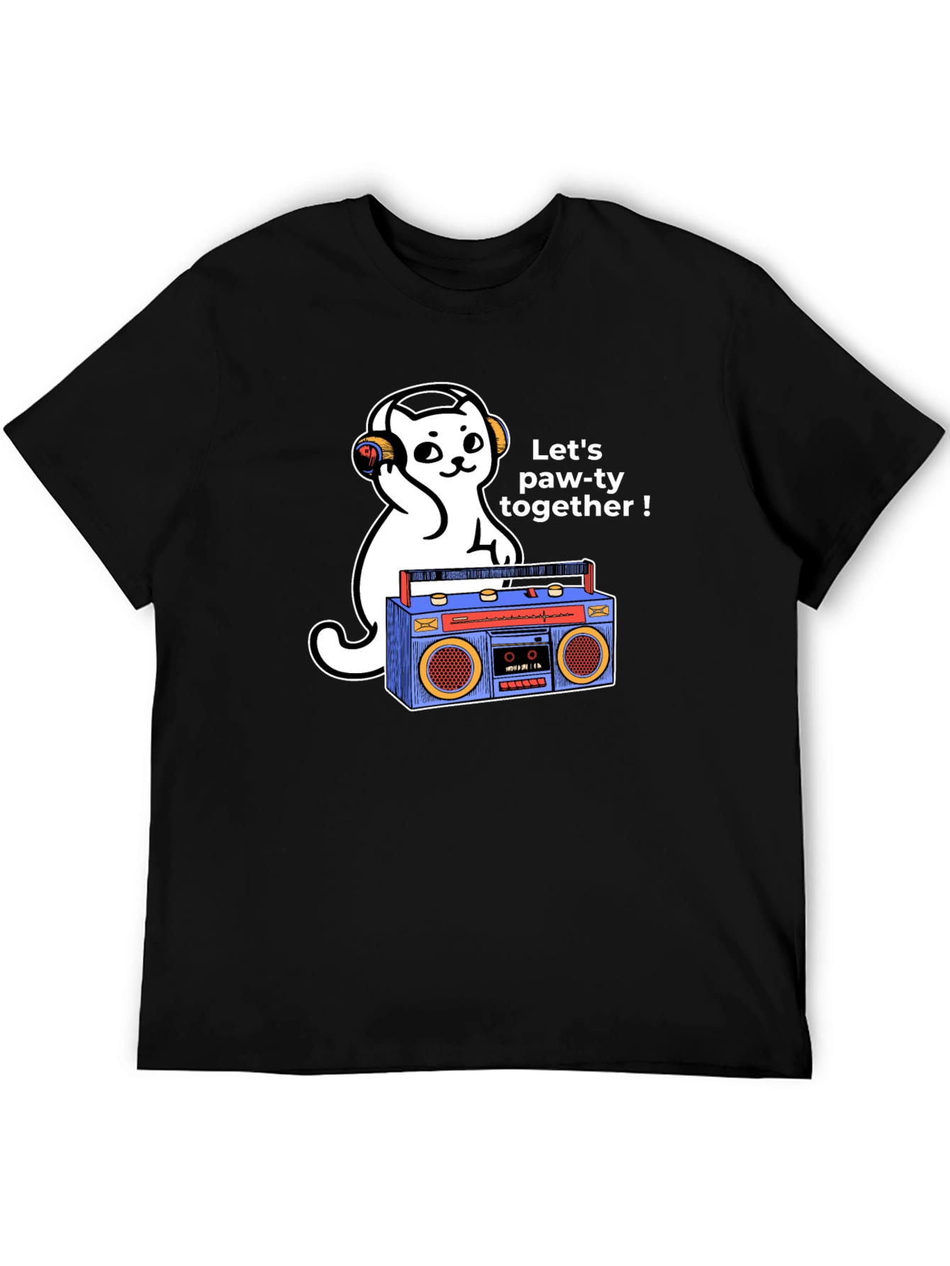Cat DJ Graphic T-Shirt - Lets Paw-ty!