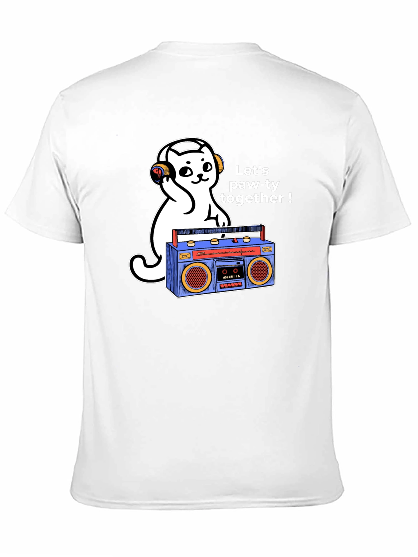 Cat DJ Graphic T-Shirt - Lets Paw-ty!