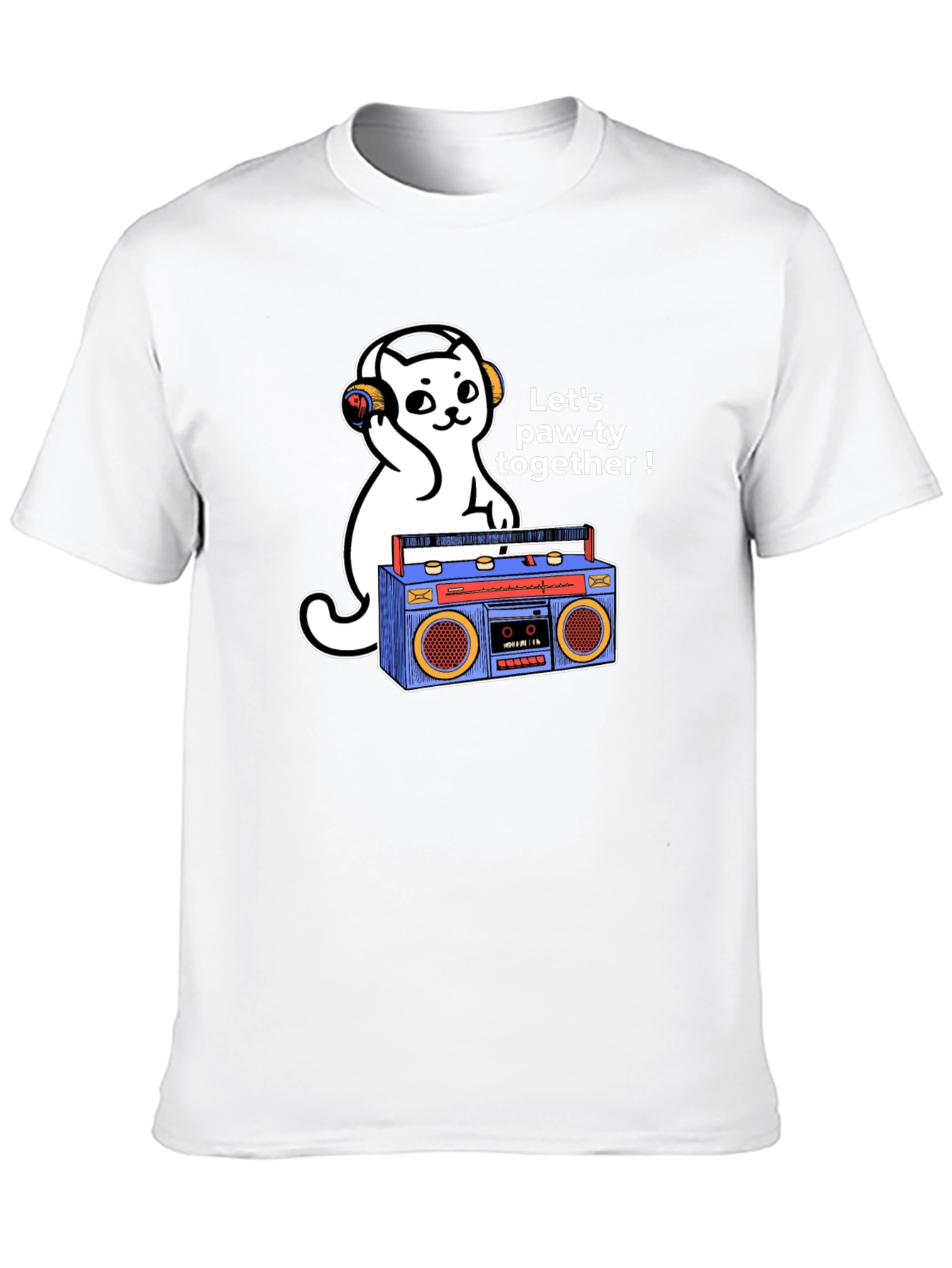 Cat DJ Graphic T-Shirt - Lets Paw-ty!