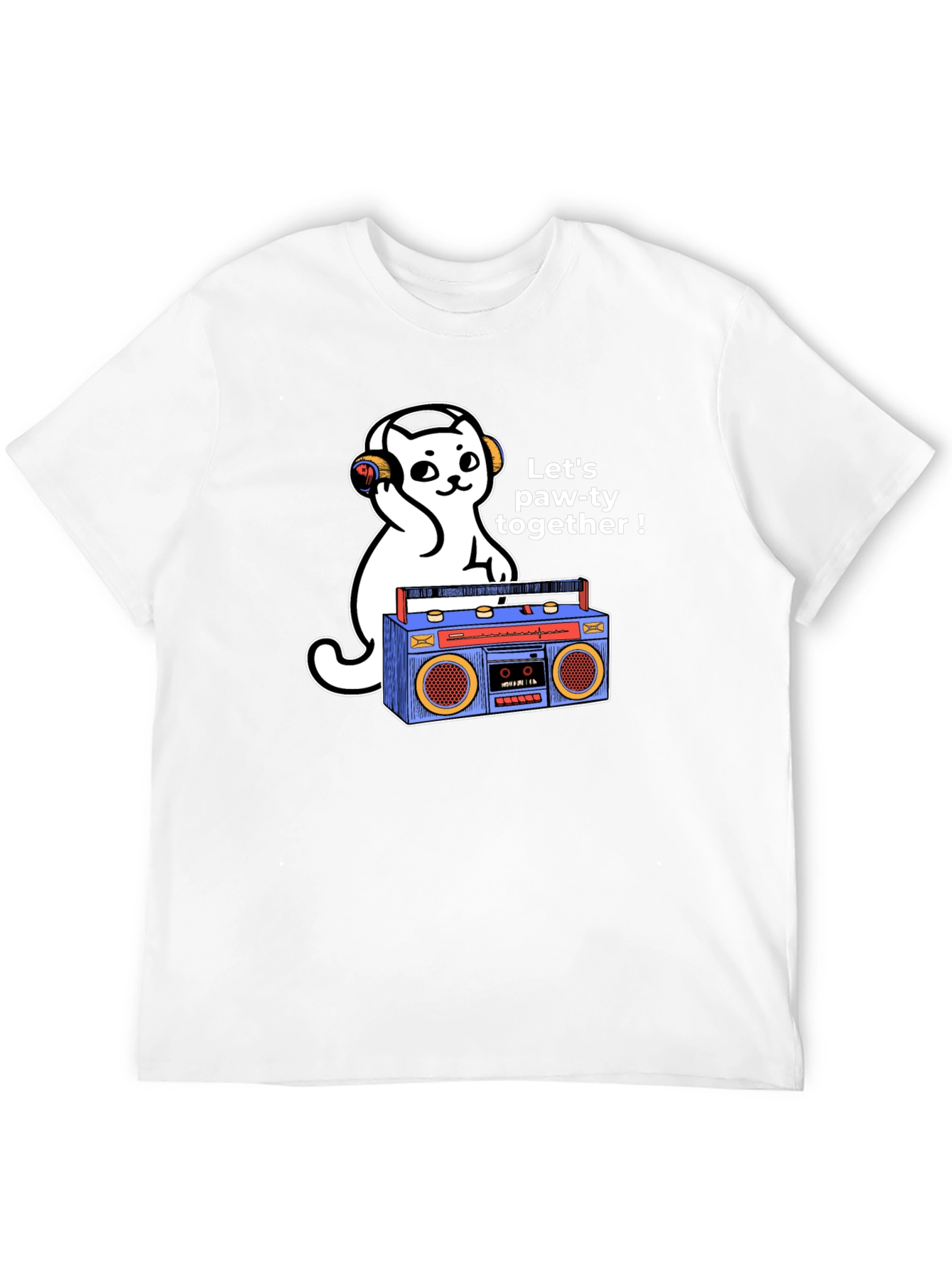 Cat DJ Graphic T-Shirt - Lets Paw-ty!