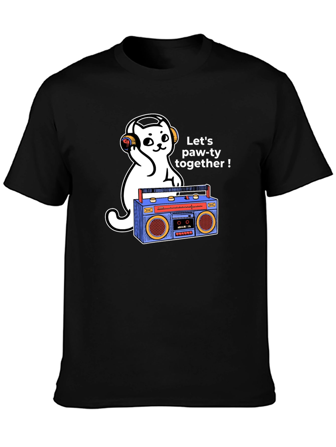 Cat DJ Graphic T-Shirt - Lets Paw-ty!