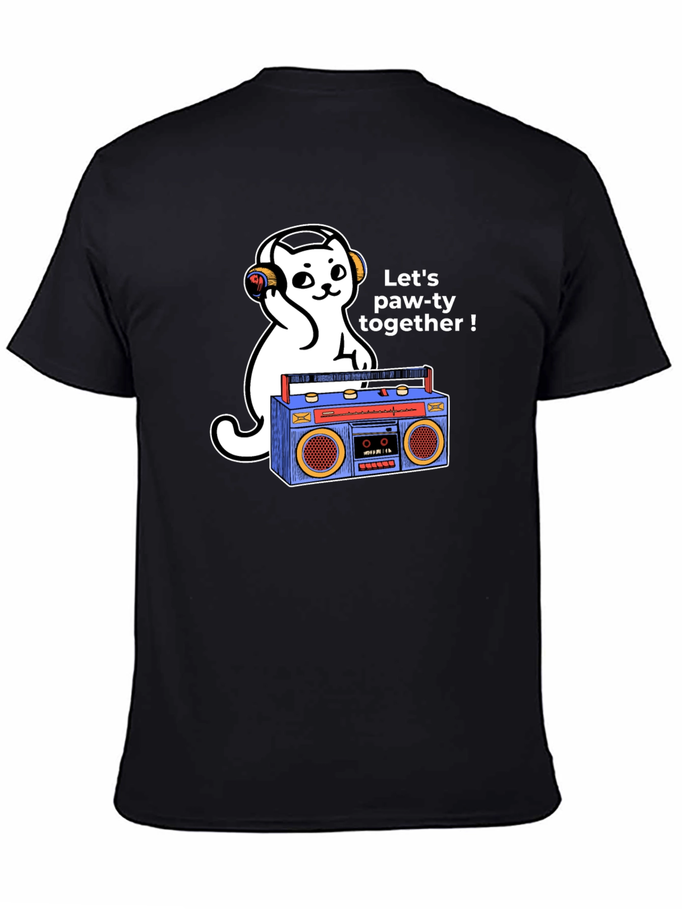 Cat DJ Graphic T-Shirt - Lets Paw-ty!