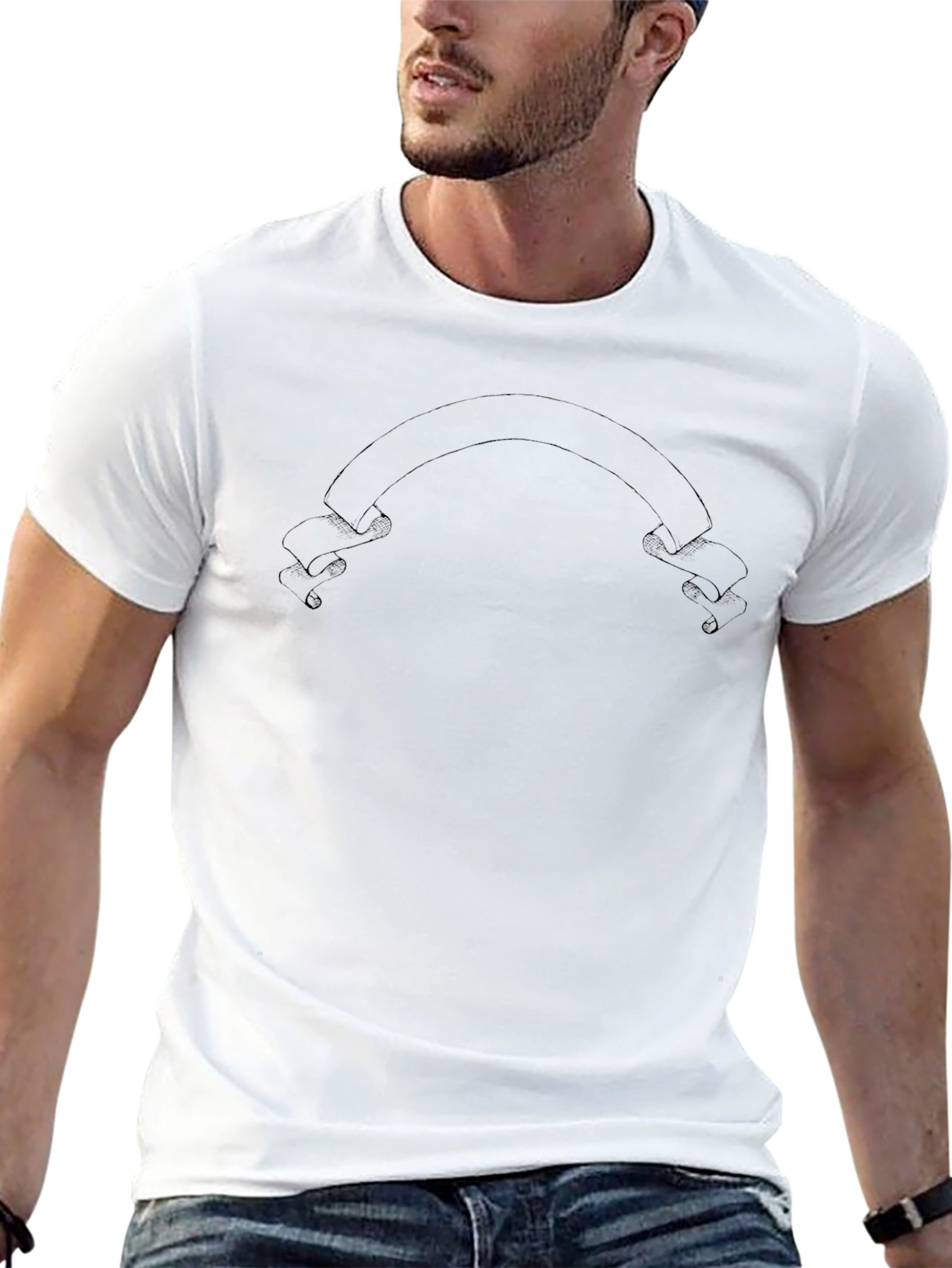 Black Mens Graphic Tee - Customizable Banner Design