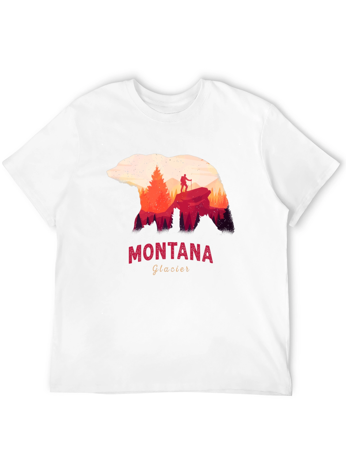 Montana Glacier Bear Silhouette Graphic T-Shirt