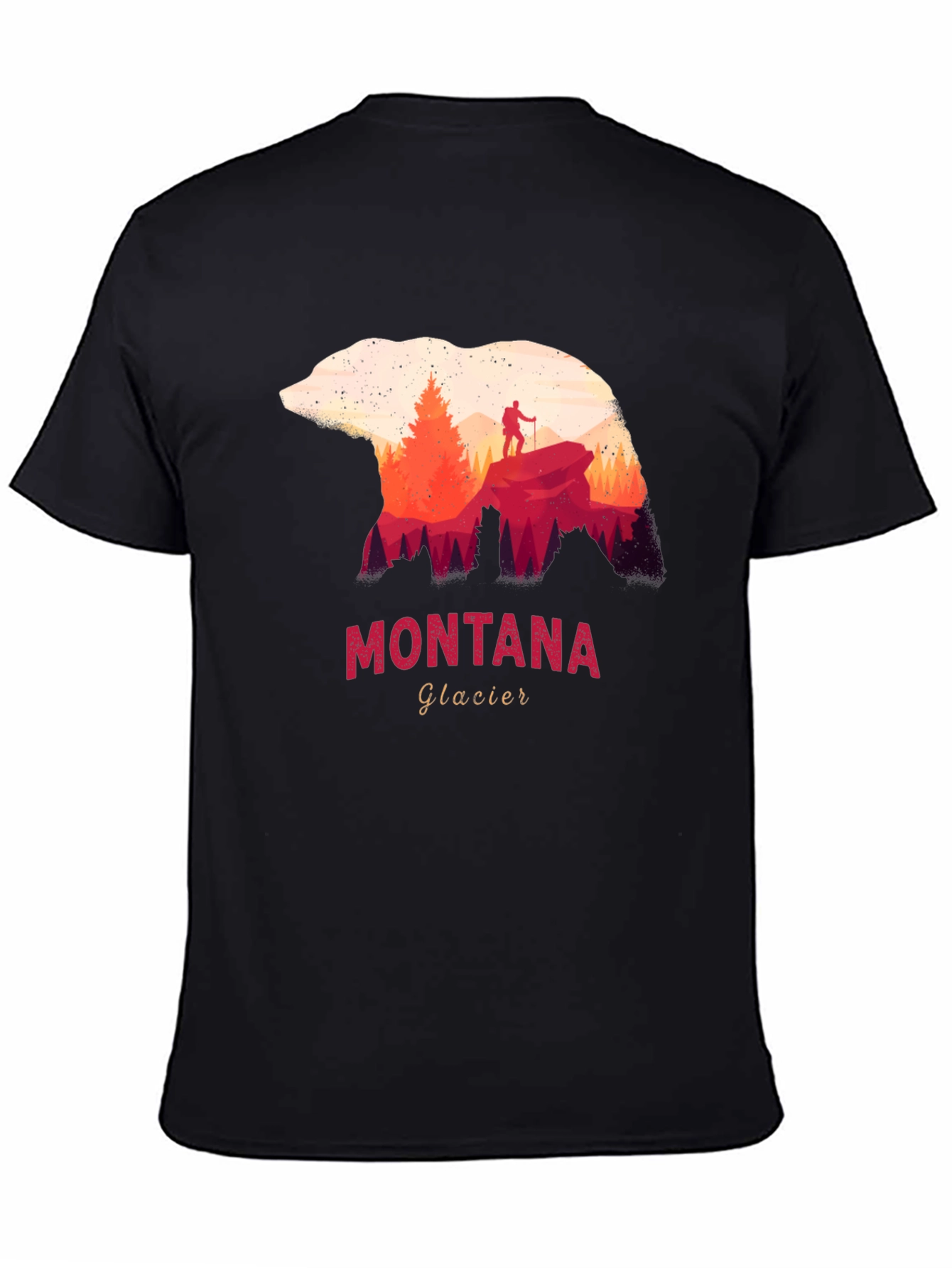 Montana Glacier Bear Silhouette Graphic T-Shirt