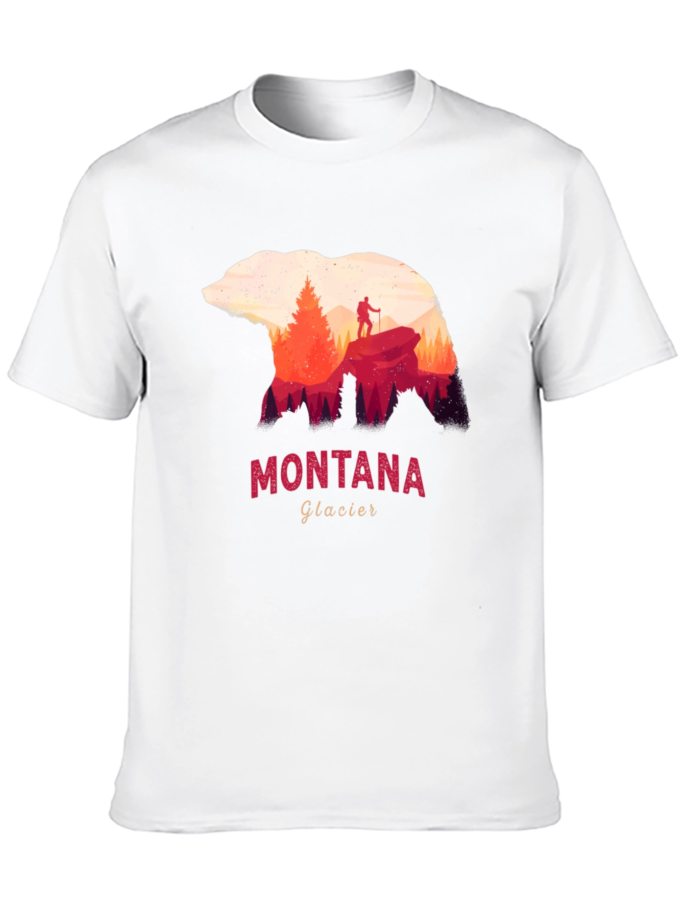 Montana Glacier Bear Silhouette Graphic T-Shirt
