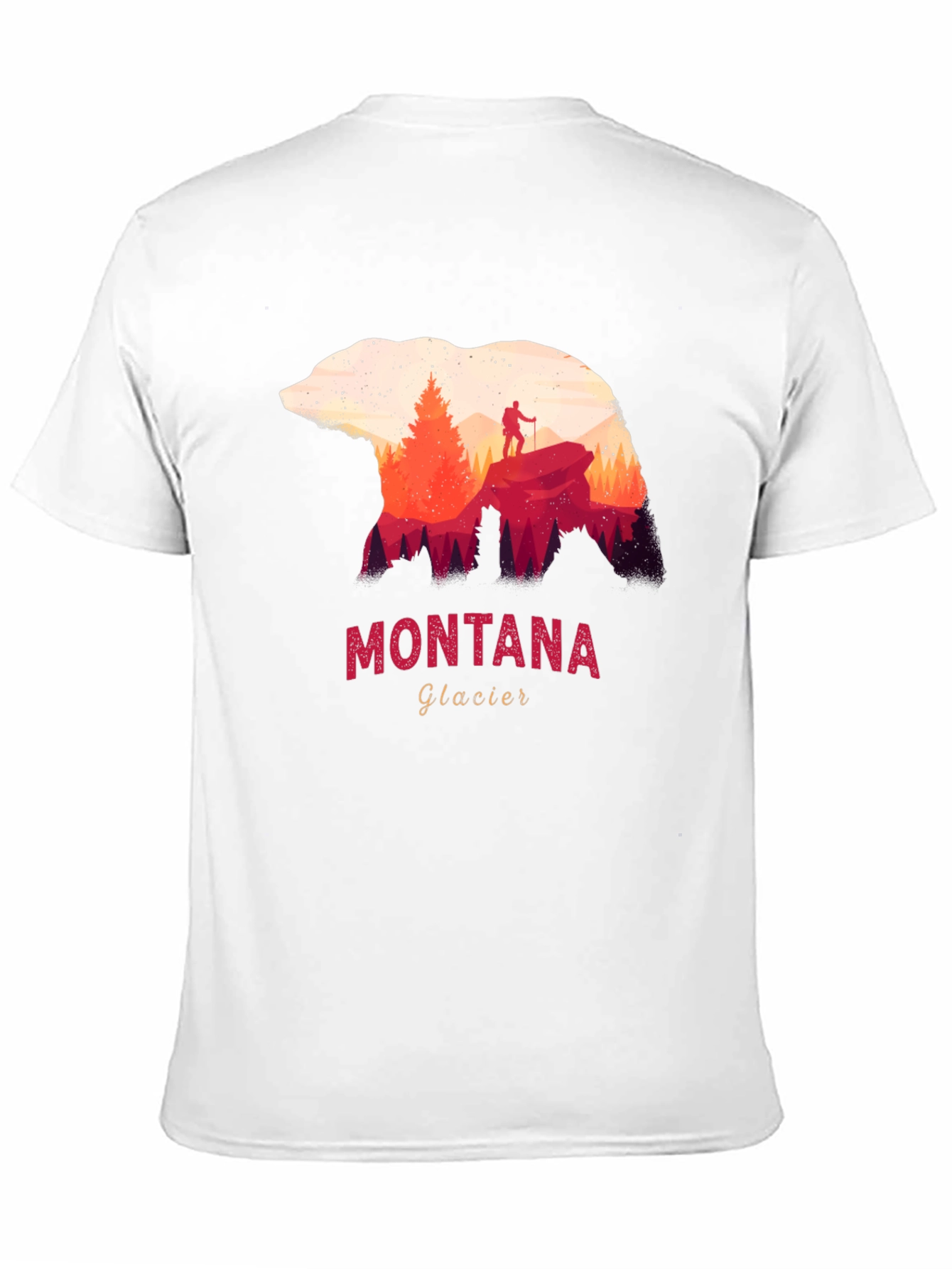 Montana Glacier Bear Silhouette Graphic T-Shirt
