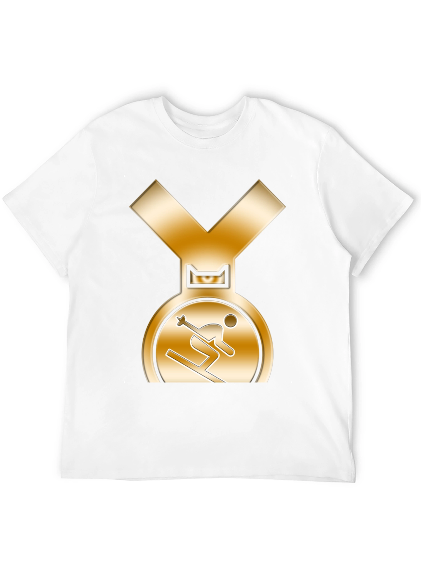 Gold Medal Skier Black T-Shirt