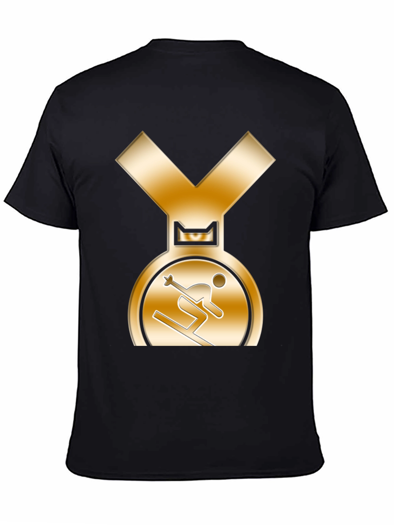 Gold Medal Skier Black T-Shirt