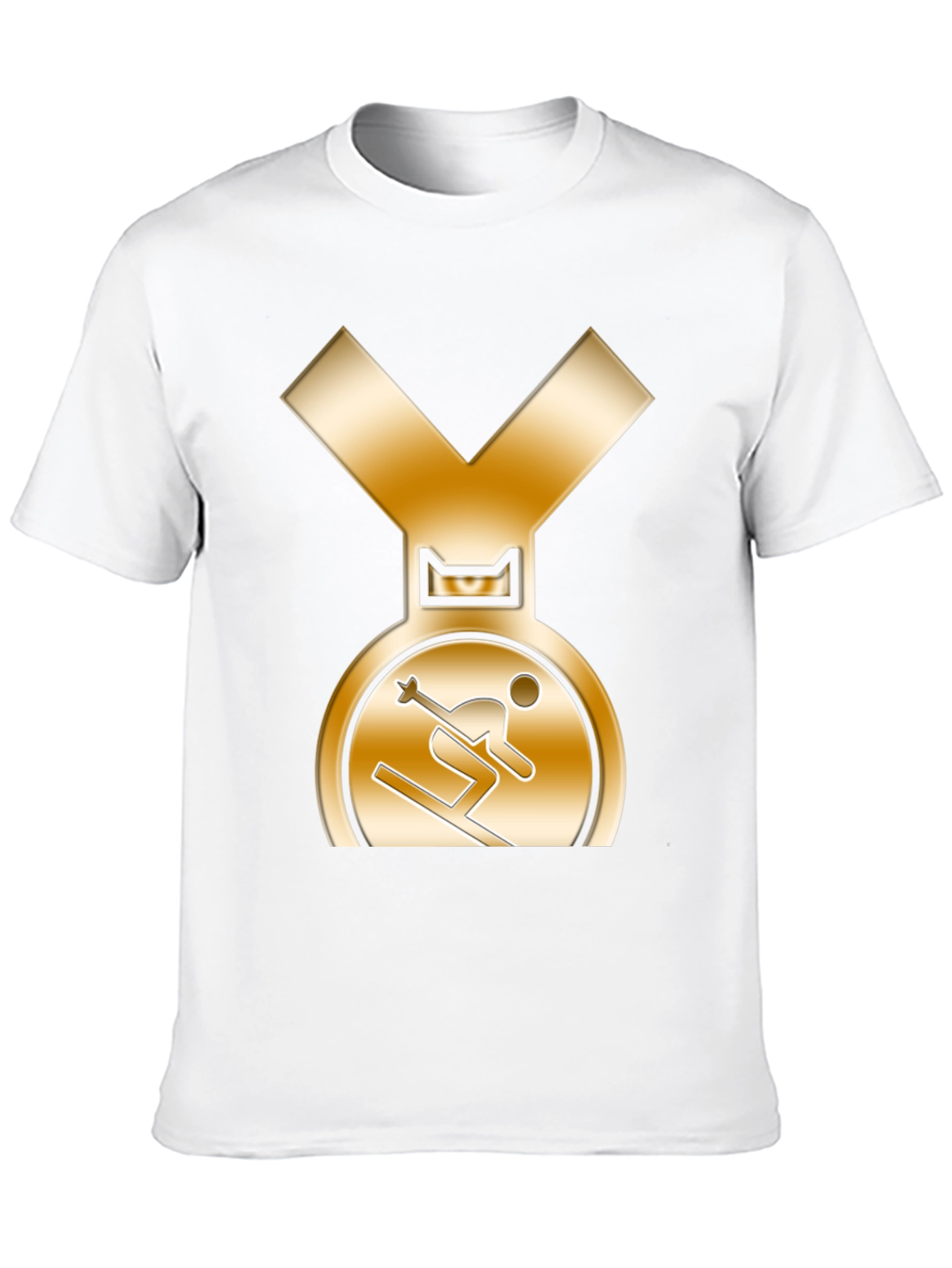 Gold Medal Skier Black T-Shirt