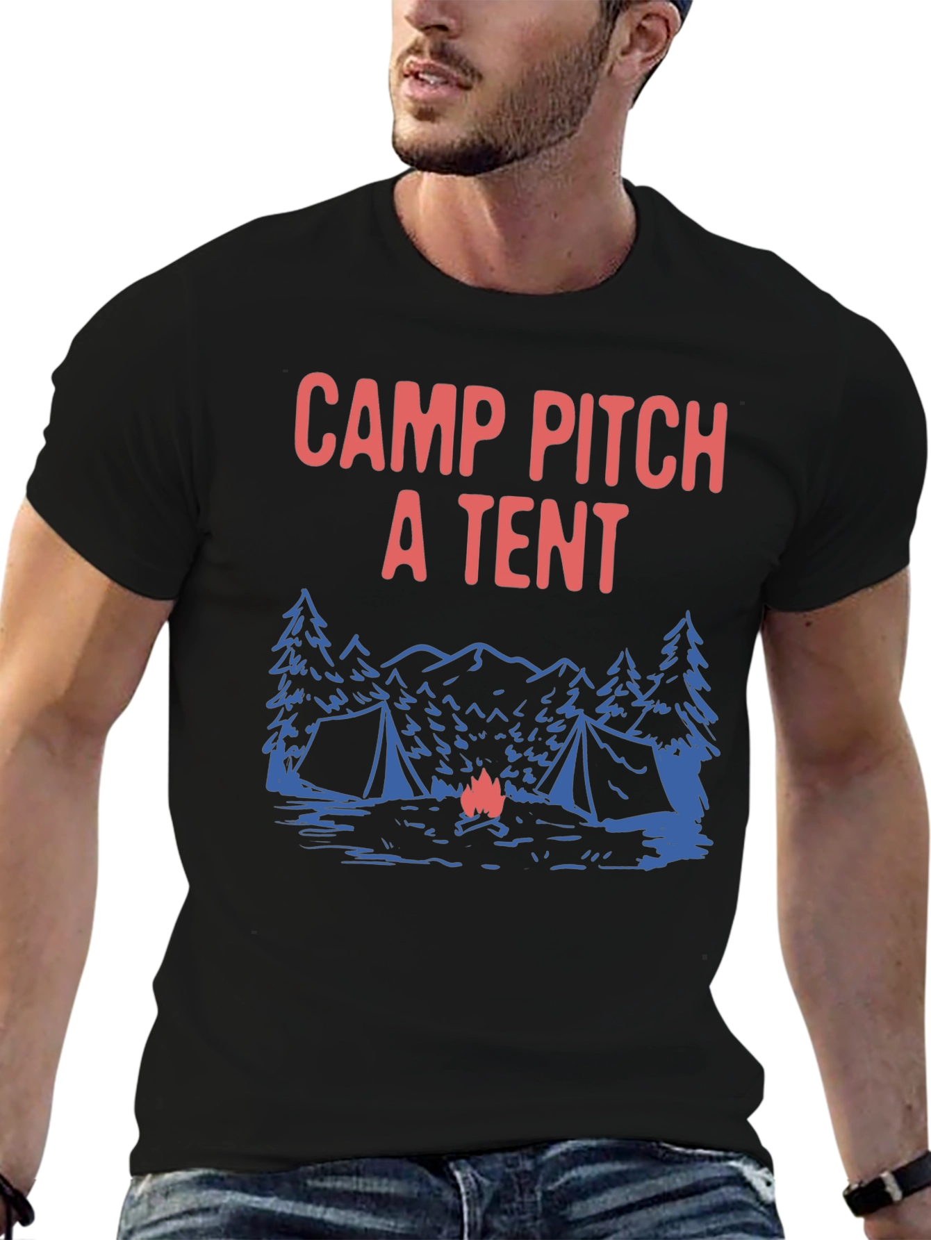 Camp Pitch a Tent Graphic T-Shirt