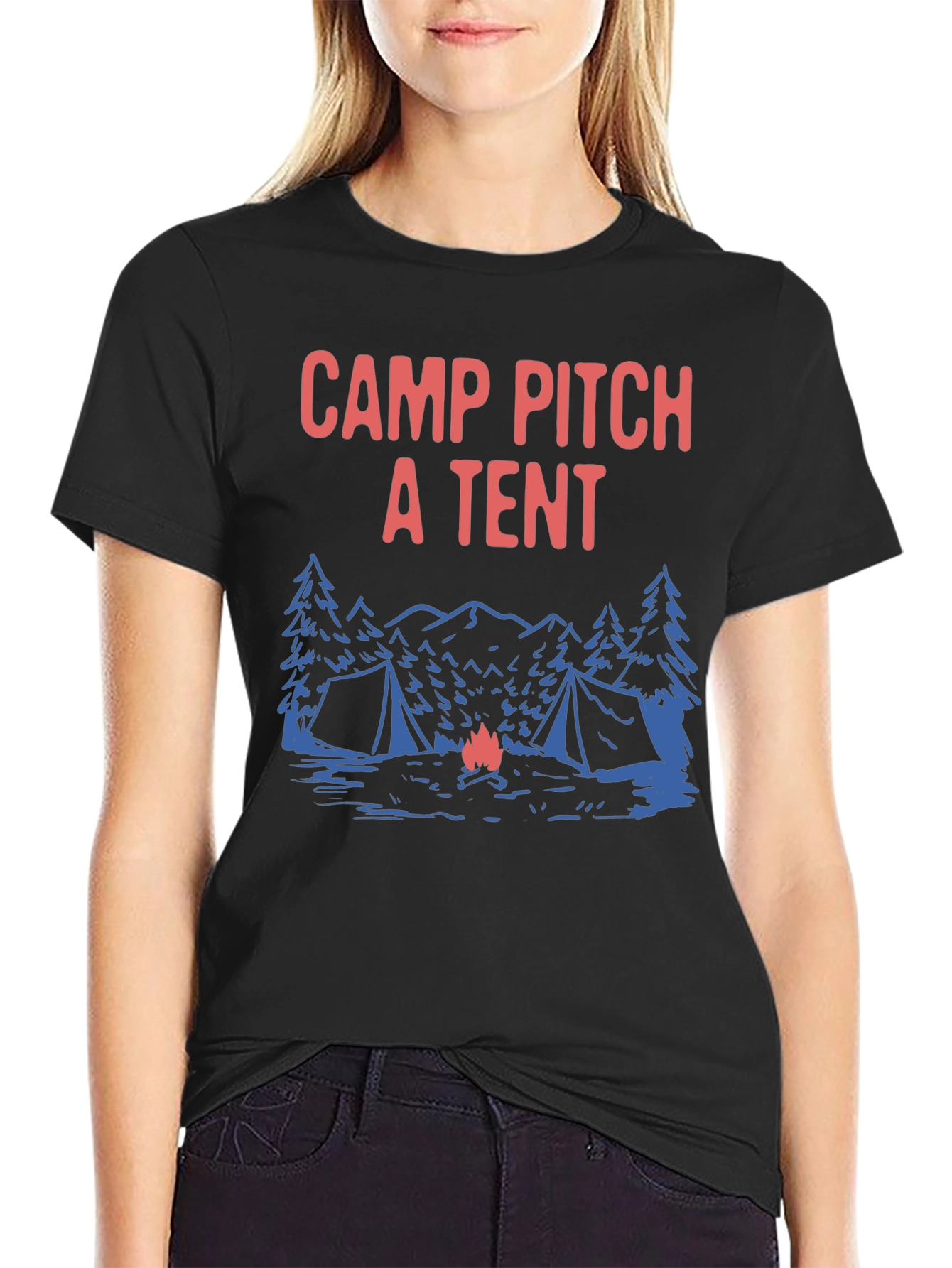 Camp Pitch a Tent Graphic T-Shirt