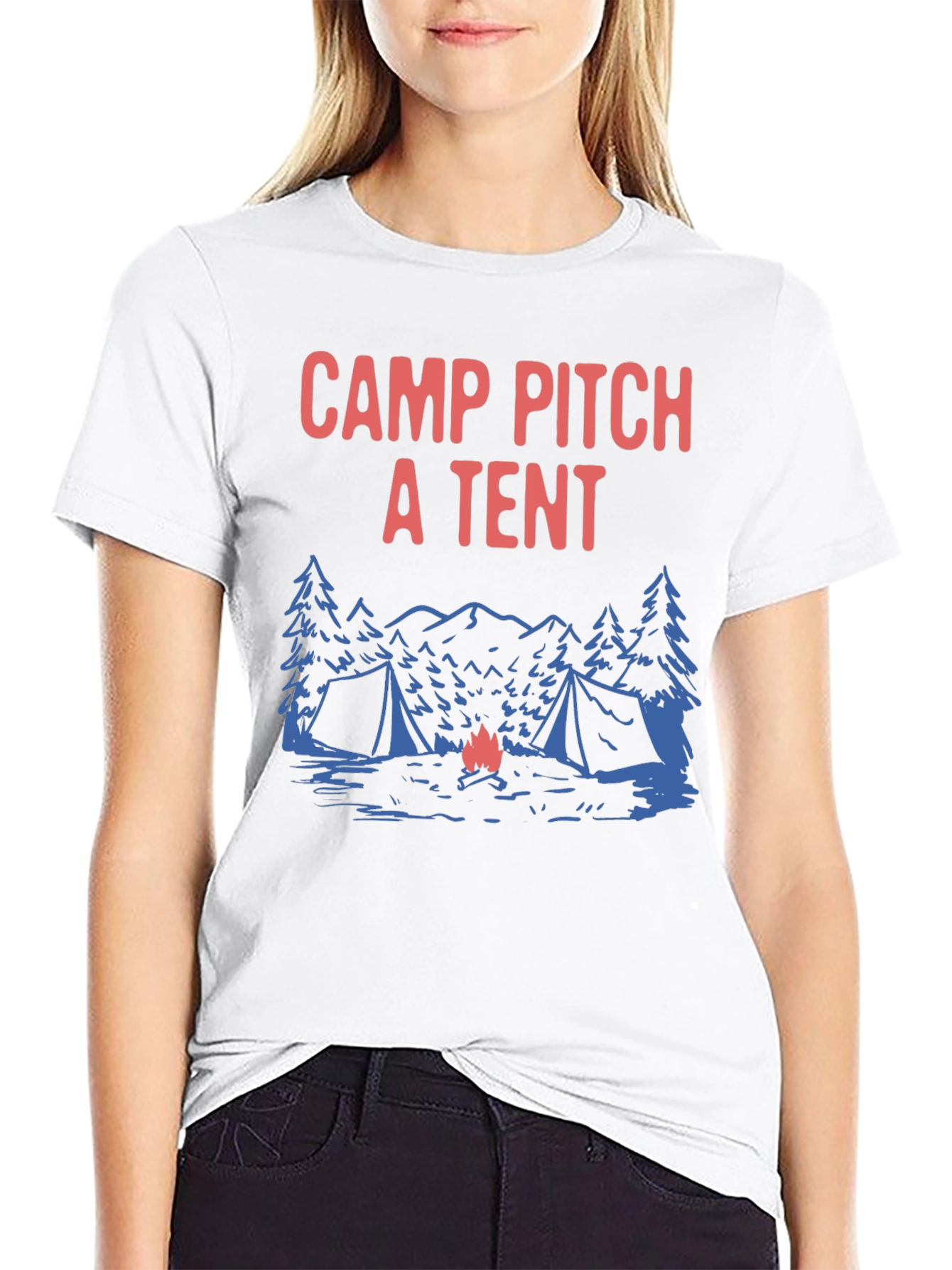 Camp Pitch a Tent Graphic T-Shirt