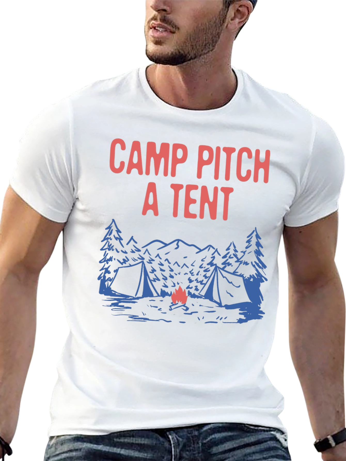 Camp Pitch a Tent Graphic T-Shirt