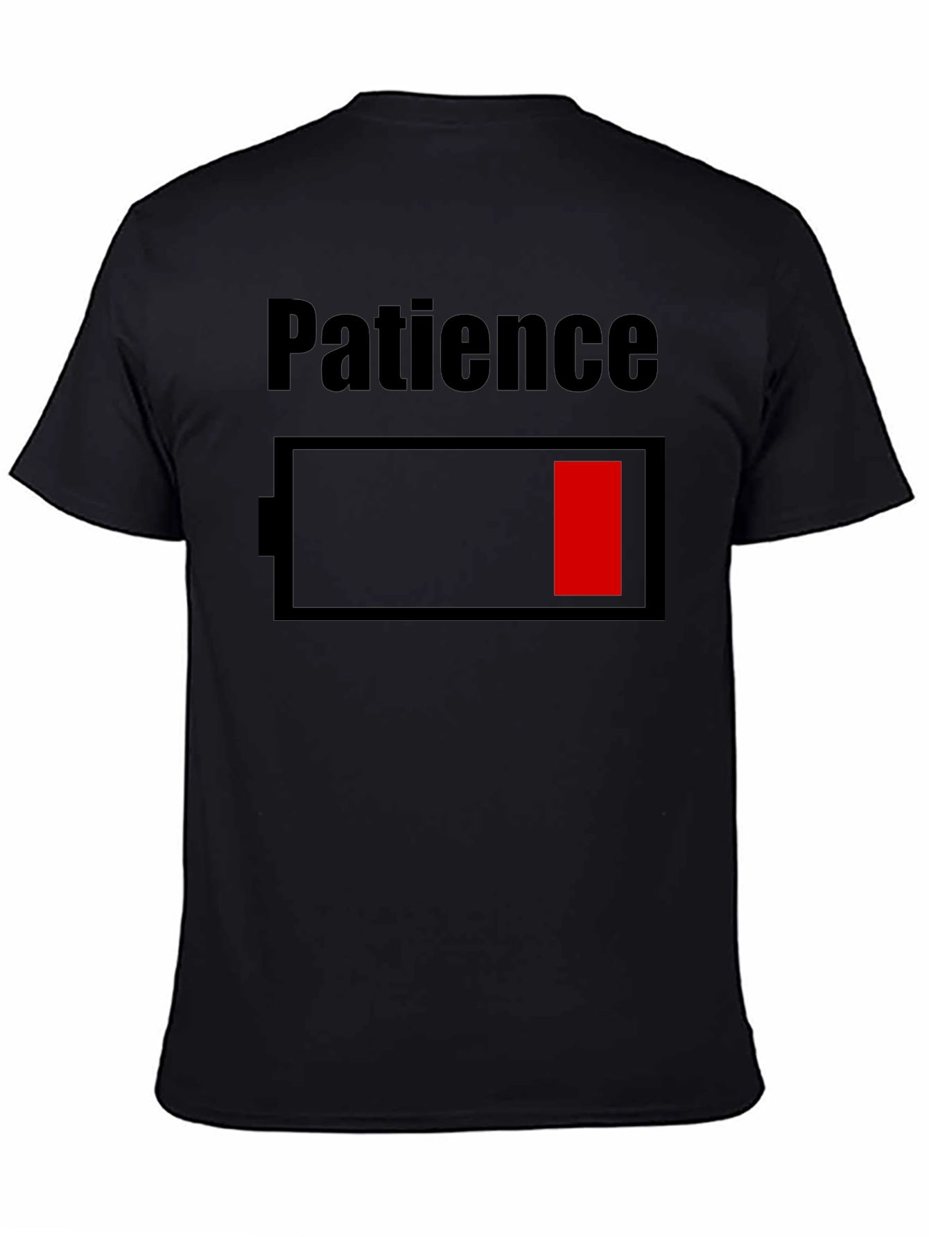 Patience Low Battery Black T-Shirt