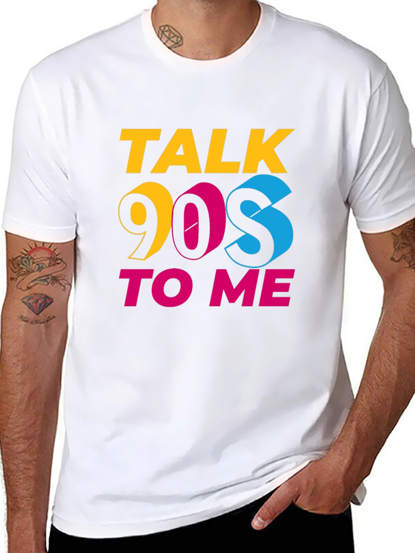 Talk 90s to Me Black Graphic Tee