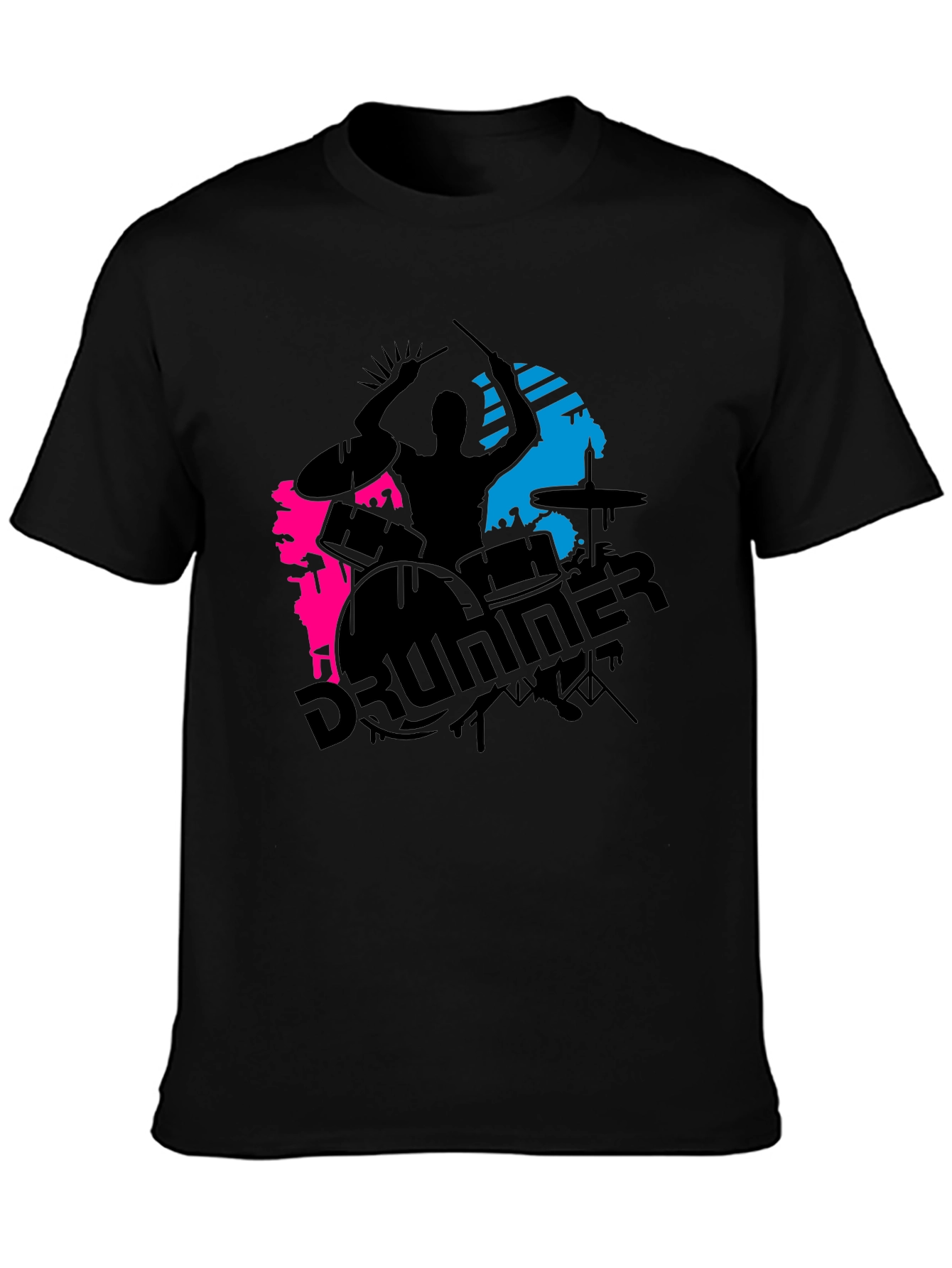 Drummer Graphic Black T-Shirt