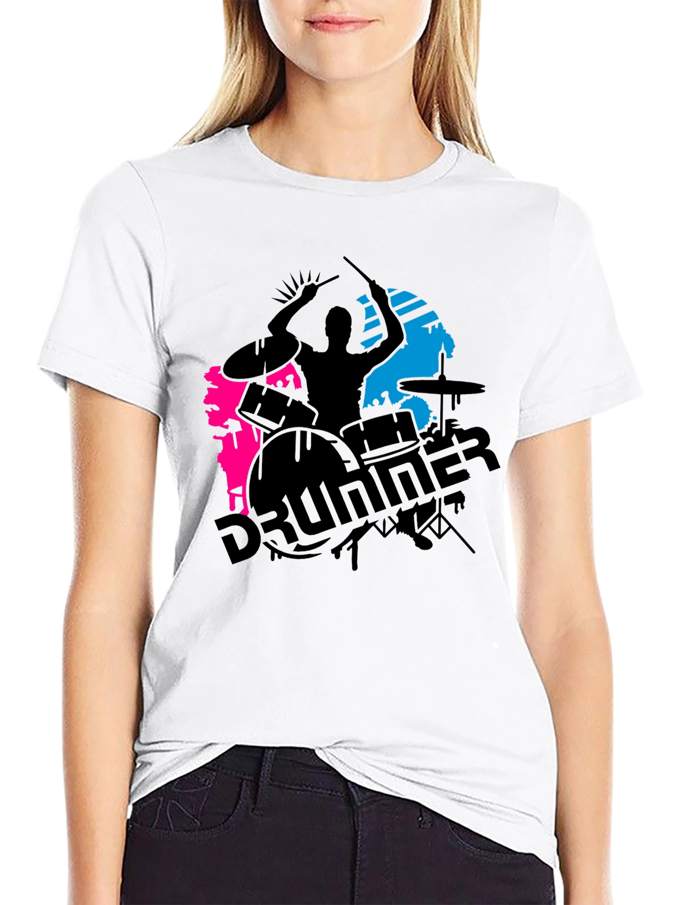 Drummer Graphic Black T-Shirt