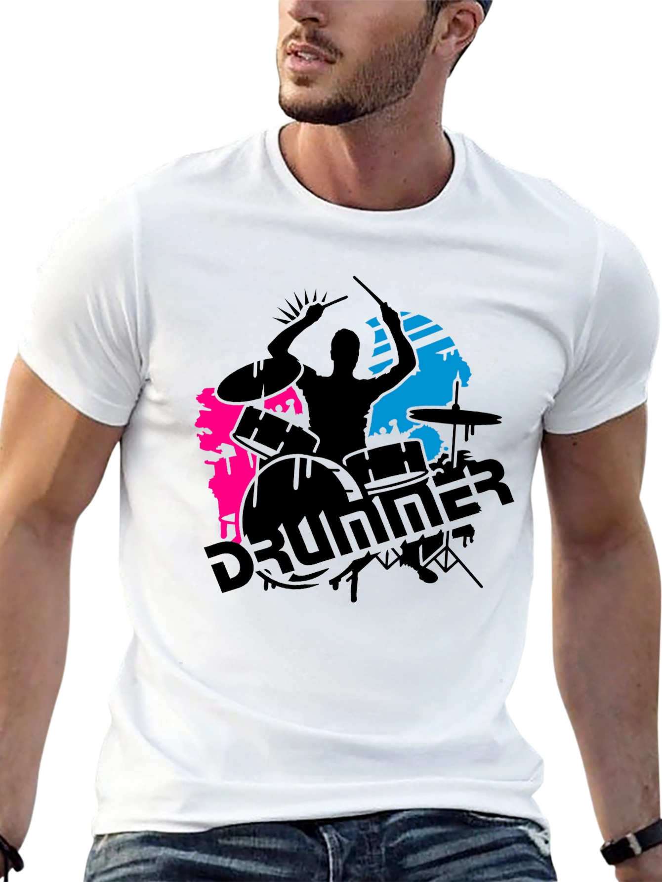 Drummer Graphic Black T-Shirt