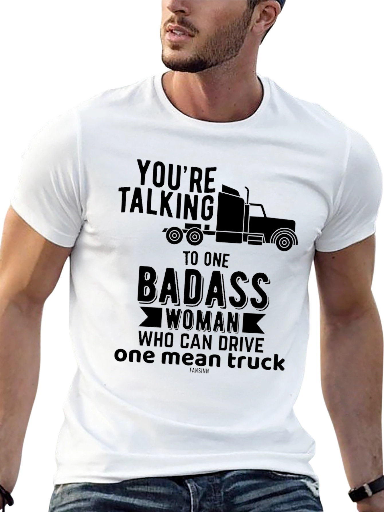 Badass Woman Truck Driver T-Shirt