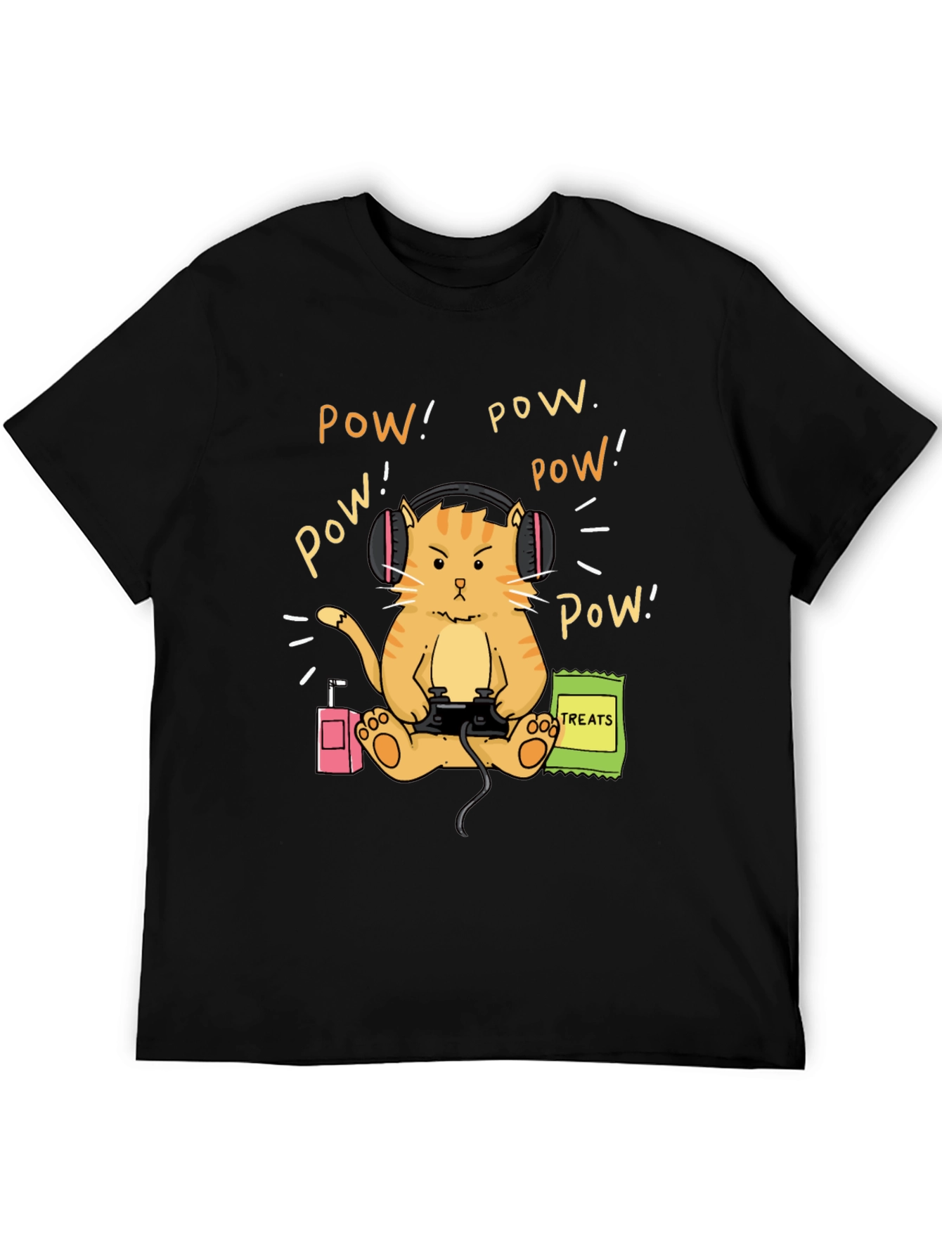 Gamer Cat T-Shirt - Funny Orange Tabby Design