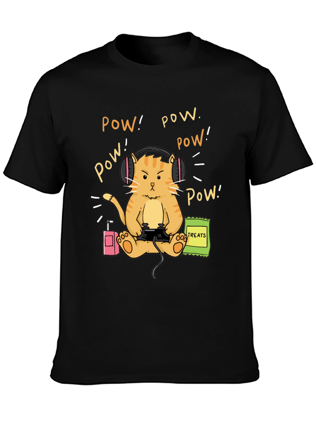 Gamer Cat T-Shirt - Funny Orange Tabby Design