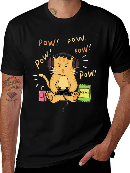 Gamer Cat T-Shirt - Funny Orange Tabby Design