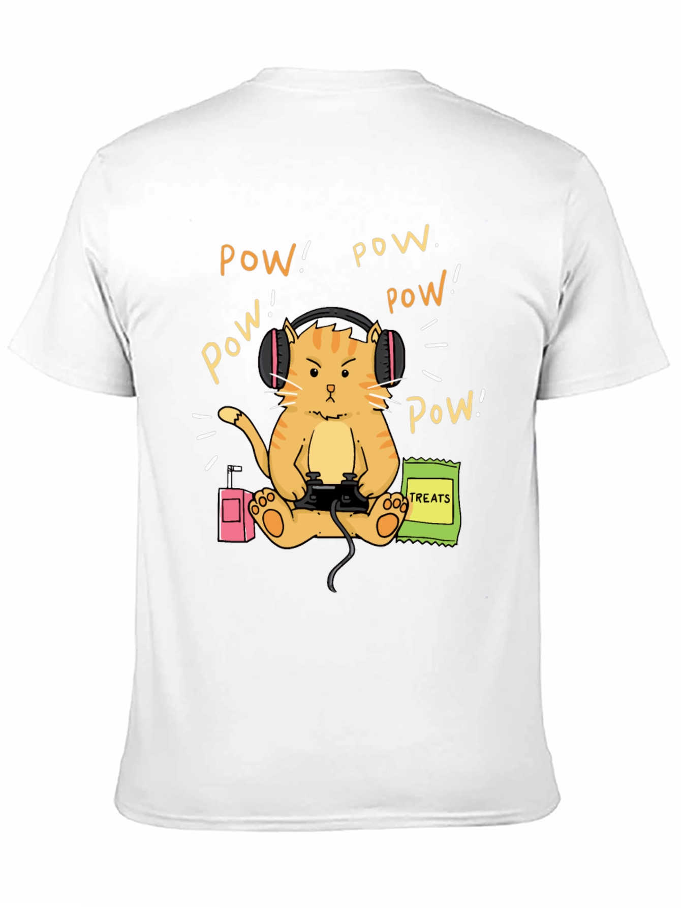 Gamer Cat T-Shirt - Funny Orange Tabby Design