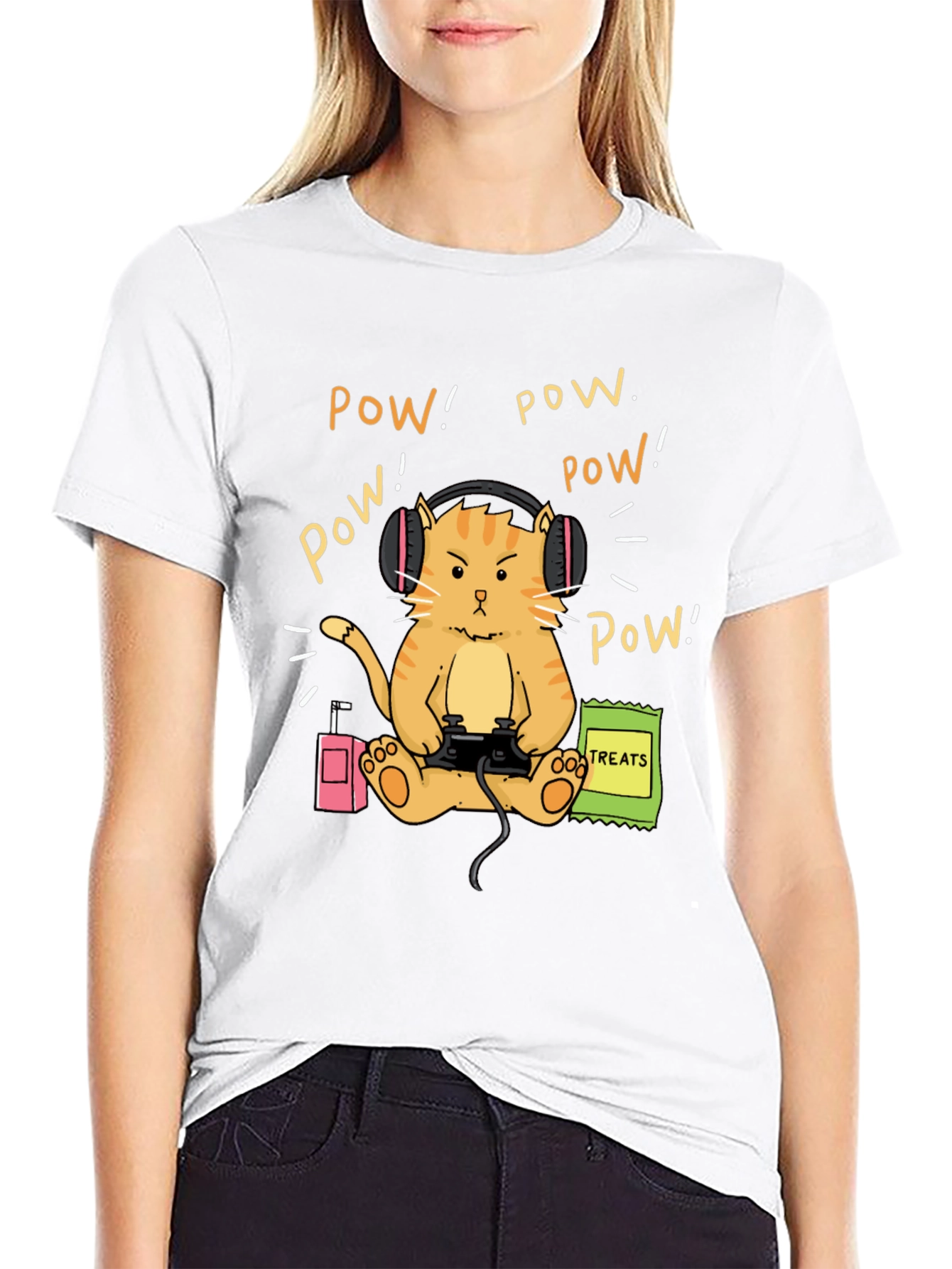 Gamer Cat T-Shirt - Funny Orange Tabby Design